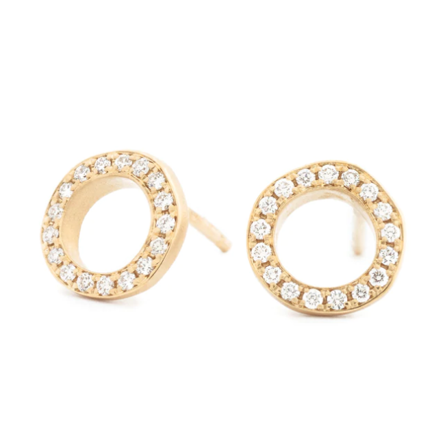 Open 'Lilydust' Diamond Stud Earrings - Magpie Jewellery