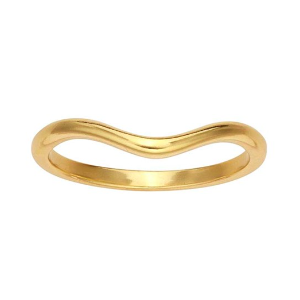 14K Yellow Gold Stackable Curved Ring - Magpie Jewellery