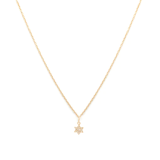 Gold Star of David Diamond Necklace - Magpie Jewellery