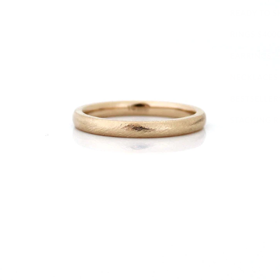 14k Classic Textured Thin Band - Magpie Jewellery