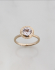 Light Pink Peach Sapphire Stardust Halo Ring - Magpie Jewellery