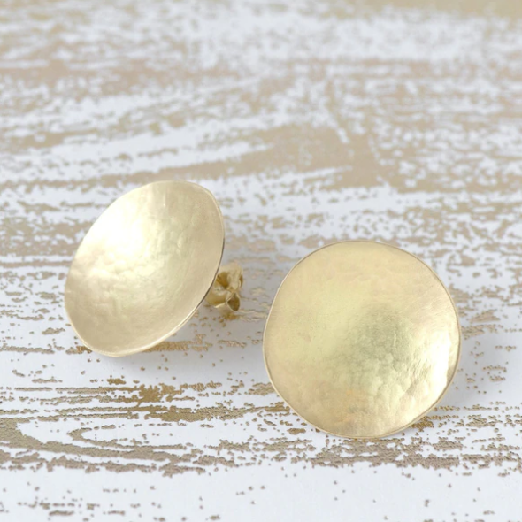 Round disc 2025 stud earrings
