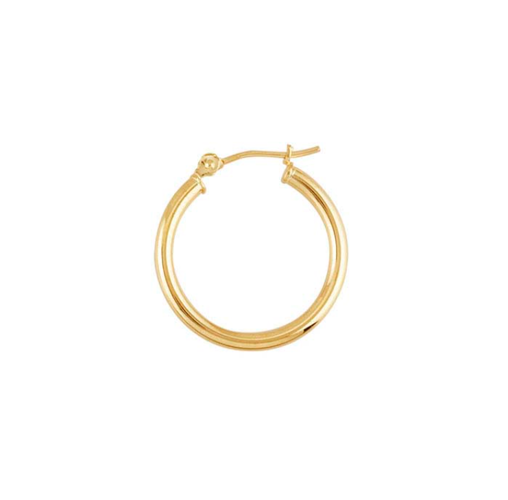 14K Yellow Gold Tubing Hoop Earrings 20mm - Magpie Jewellery