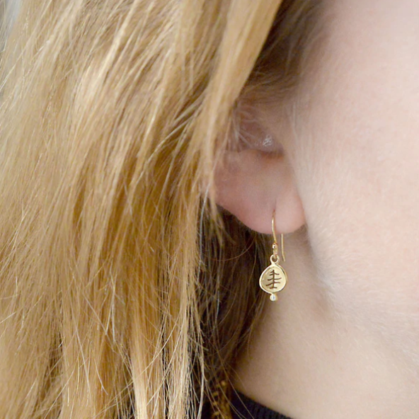 Petite Tree Charm Hook Earrings - Magpie Jewellery