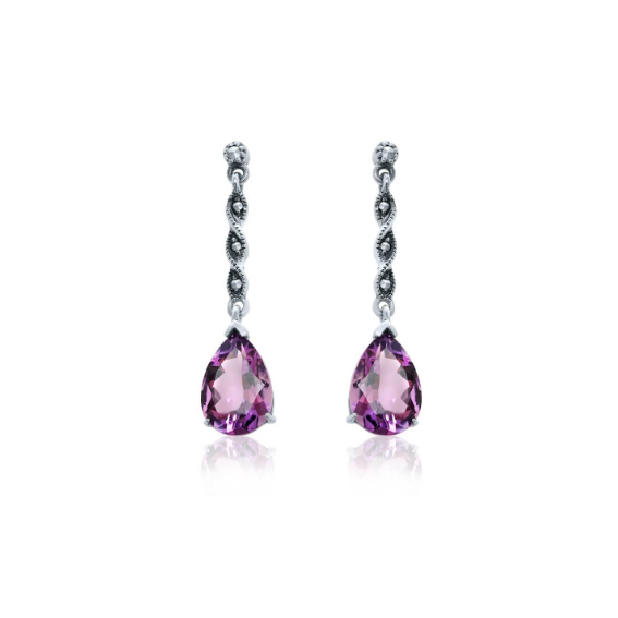 Earrings with 2025 purple stones