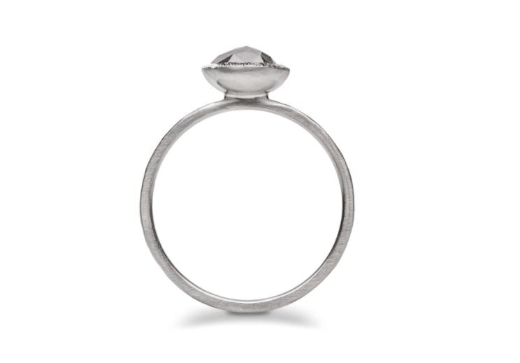 Anjou Pear-Shaped Salt &amp; Pepper Diamond Engagement Ring | Magpie Jewellery