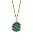 14k Gold I Will Endure Signature Talisman - Mediterranean Blue - Magpie Jewellery