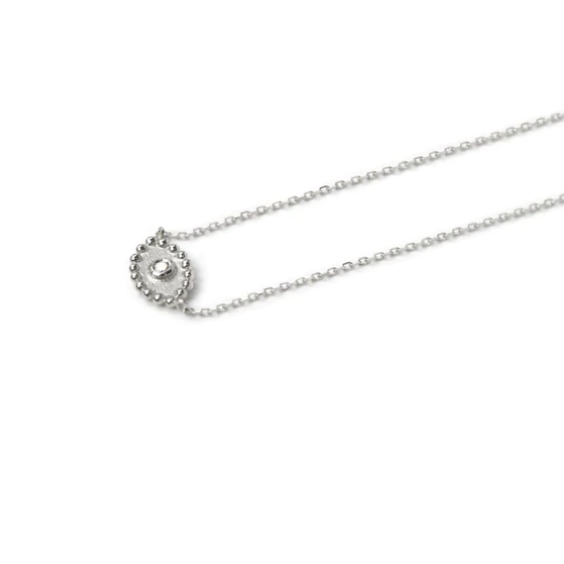 Dew Drop Evil Eye Necklace - White Sapphire - Magpie Jewellery