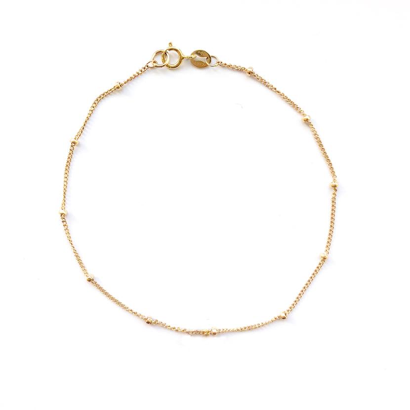 14k Gold Bead Chain Bracelet - Magpie Jewellery