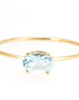 Oval Blue Topaz Ring - Magpie Jewellery