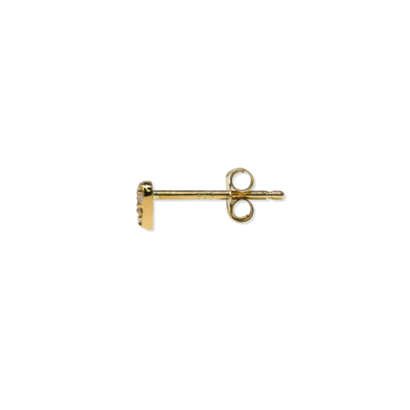 Diamond Pavé Heart Studs  - Gold - Magpie Jewellery