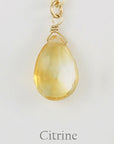 Gold Fill Gemstone Solo Necklace | Magpie Jewellery | Yellow Gold | Citrine, Faceted | Labelled