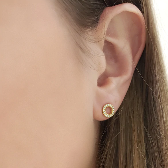 Open 'Lilydust' Diamond Stud Earrings - Magpie Jewellery
