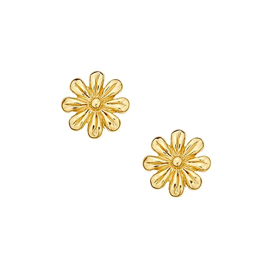 Gold Daisy Stud Earrings | Magpie Jewellery