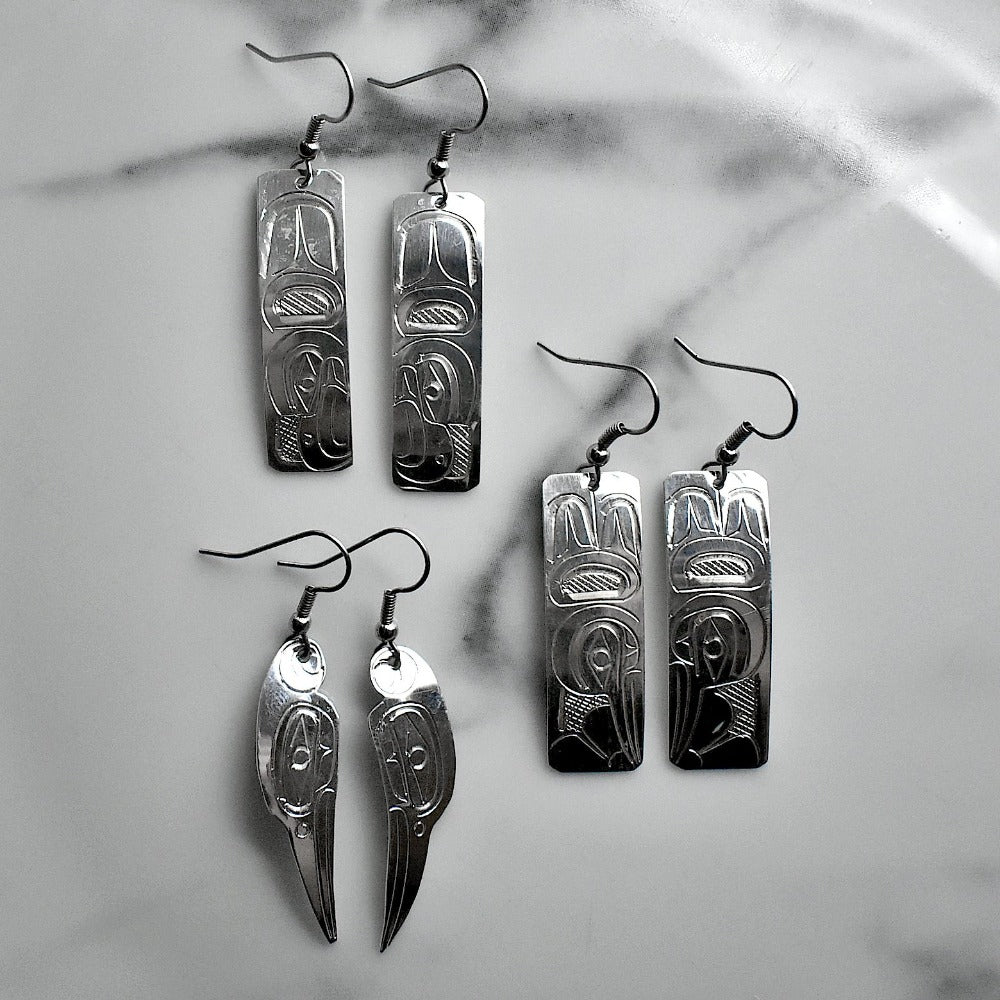 Long Shape & Cut-Out Totem Drop Earrings - Magpie Jewellery