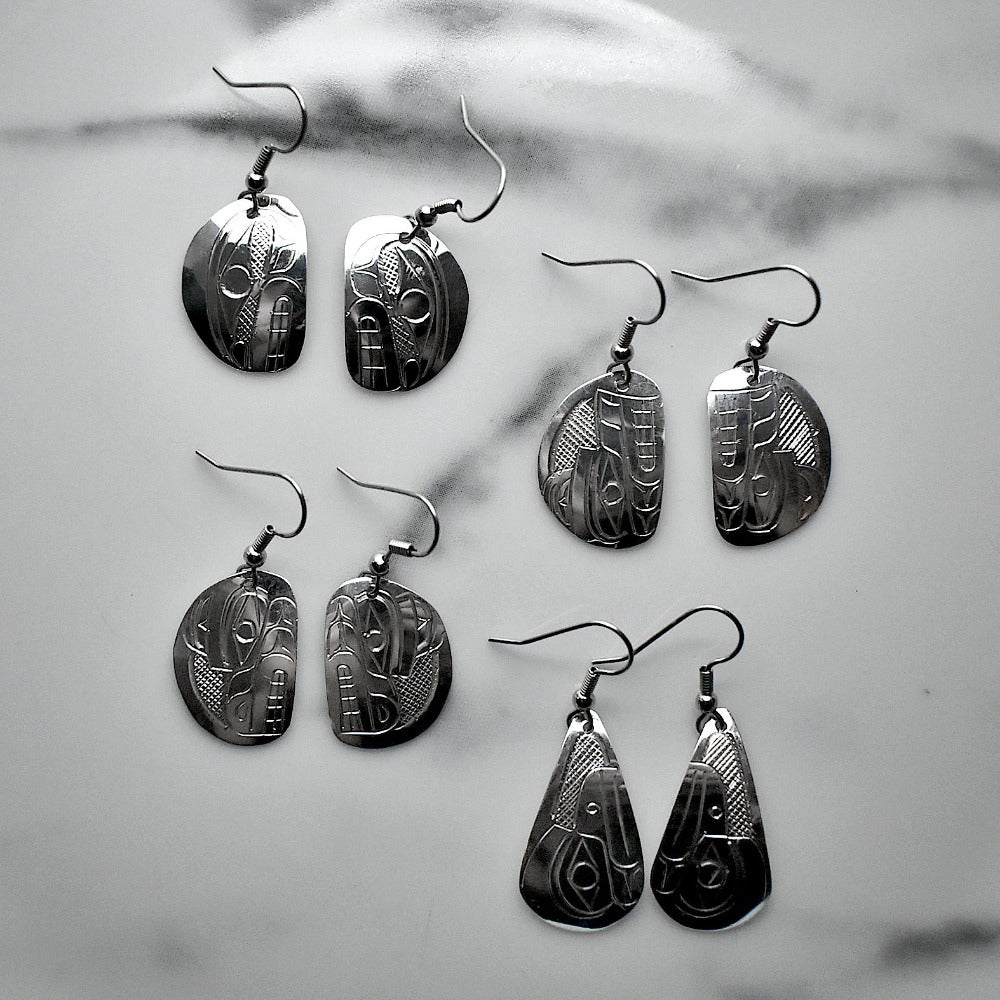 Long Shape &amp; Cut-Out Totem Drop Earrings - Magpie Jewellery