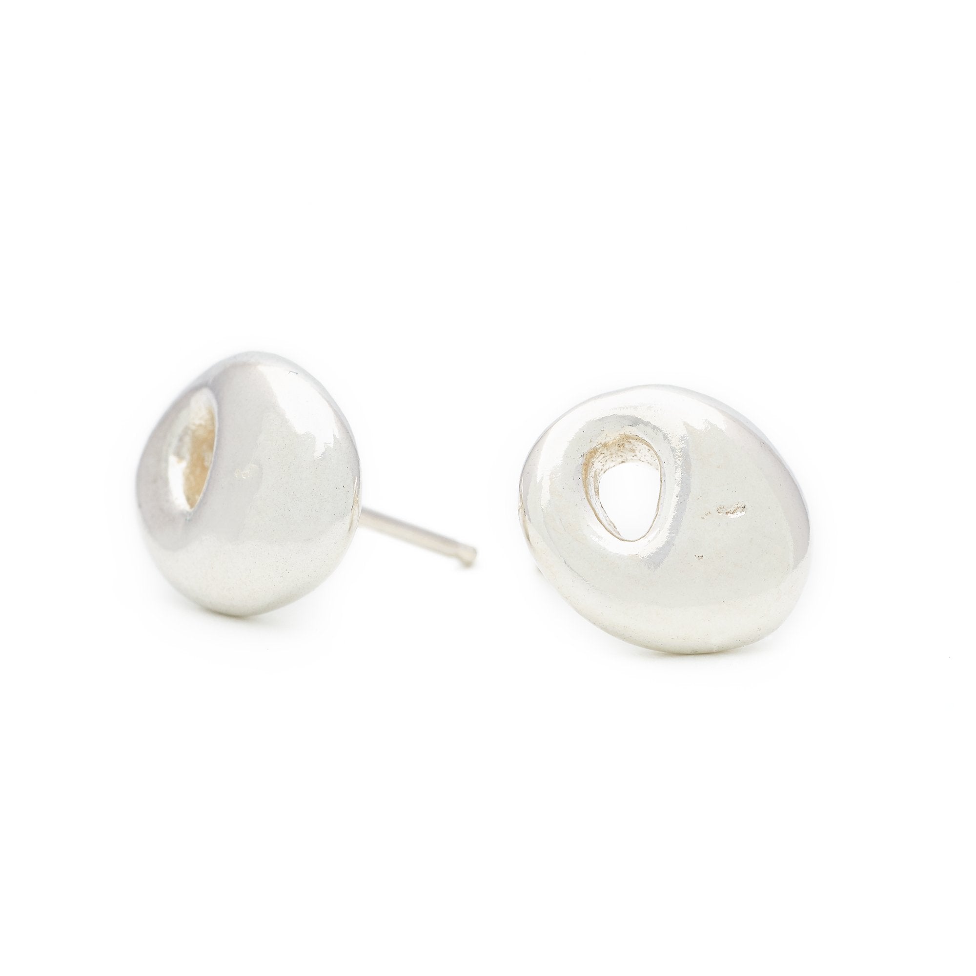 Silver Pebble Luck Stud Earrings - Magpie Jewellery
