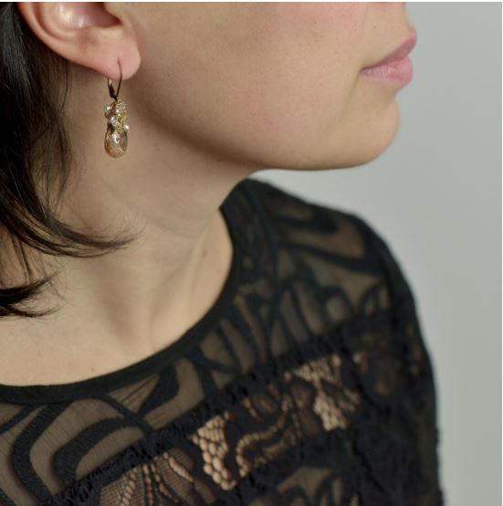 Mini Scarlet Earring in Blush Silver | Magpie Jewellery