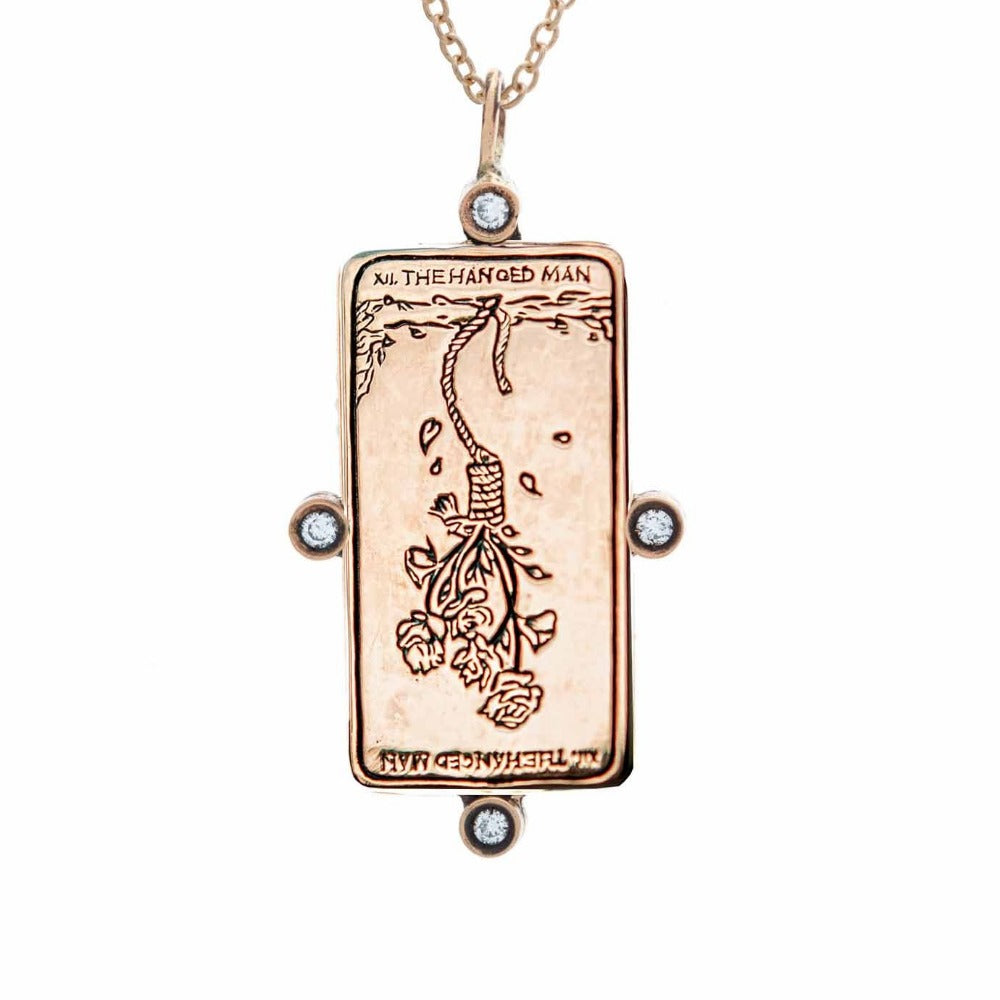The Hanged One Tarot Card Necklace - Magpie Jewellery