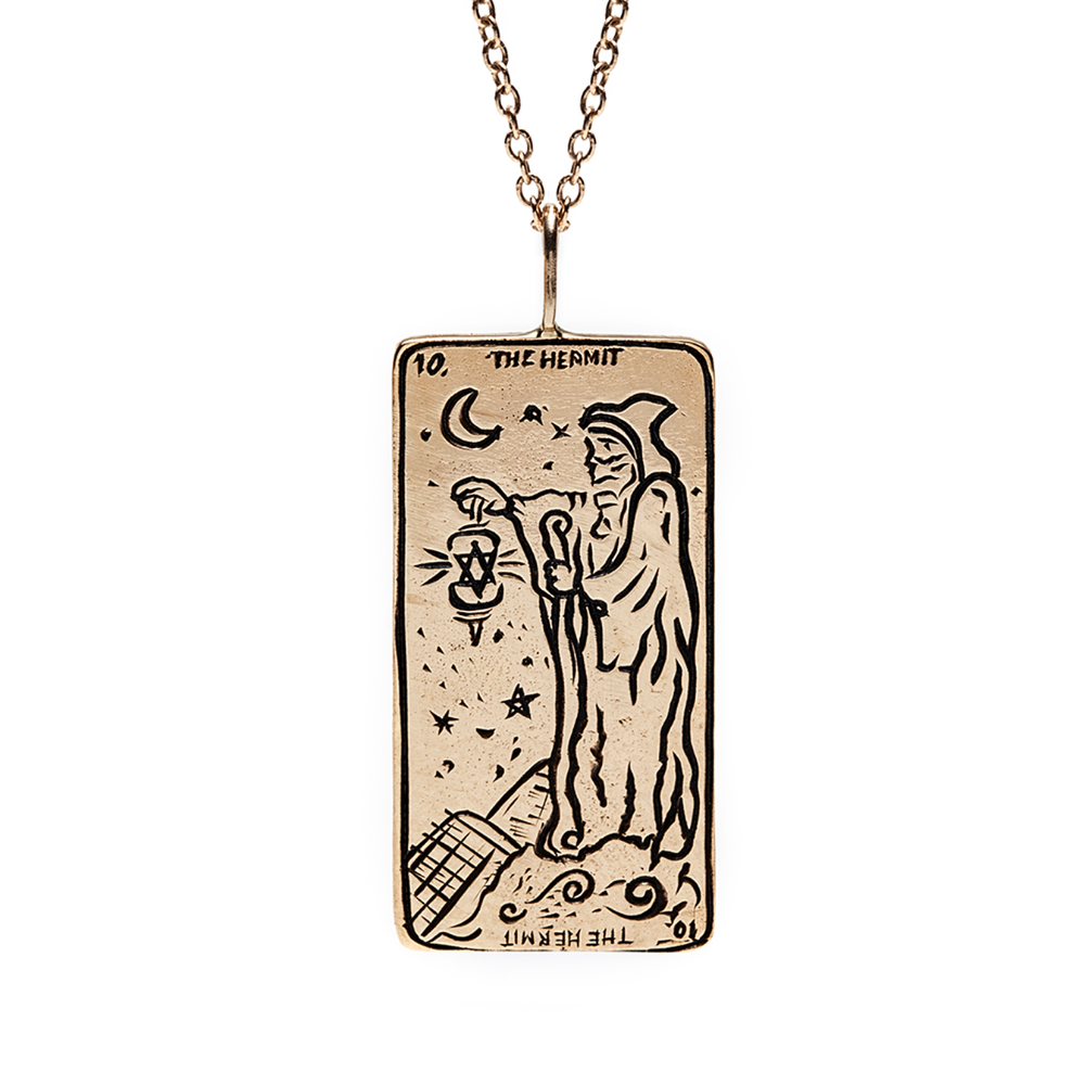The Hermit Tarot Card Necklace - Magpie Jewellery