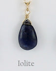 Gold Fill Gemstone Solo Necklace | Magpie Jewellery | Yellow Gold | Iolite, Faceted | Labelled