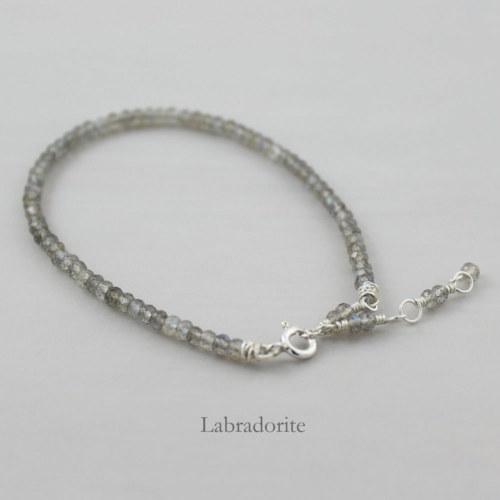 Silver Gemstone Stacking Bracelet - Magpie Jewellery