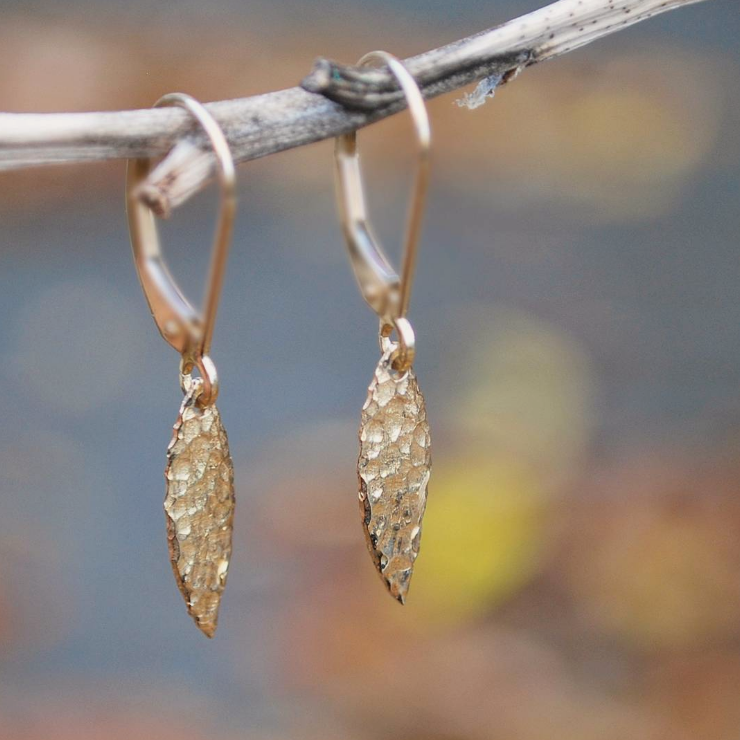 Golden Leaf Earrings - Magpie Jewellery