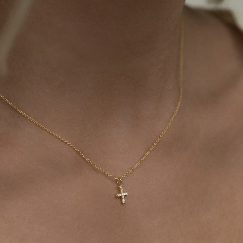 Cross Necklace - CZ - Magpie Jewellery