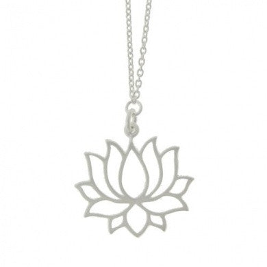 Silver Lotus Flower Necklace - Magpie Jewellery