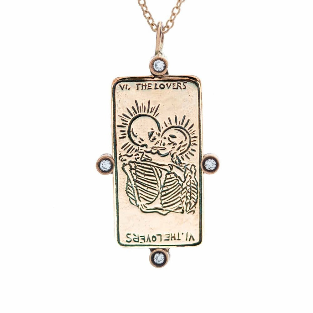 The Lovers II Tarot Card Necklace - Magpie Jewellery