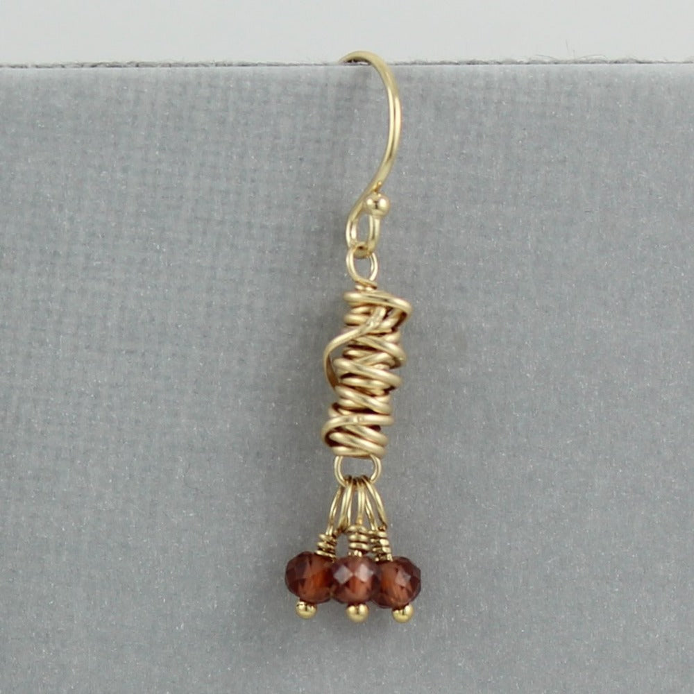 Gold Micro-Twist and Gemstone Earring - Magpie Jewellery