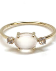Moonstone & Diamond Ring - Magpie Jewellery