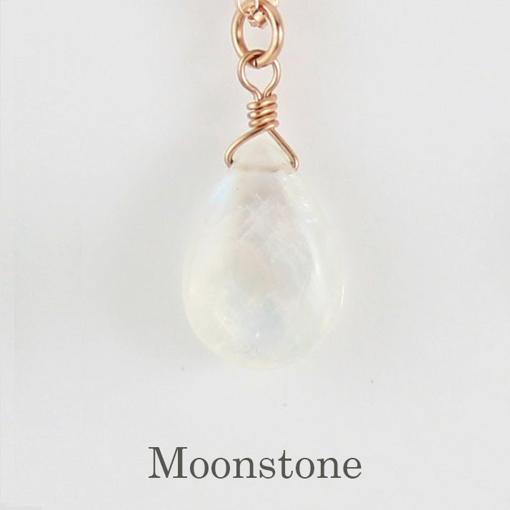 Rose Gold Fill Solo Gemstone Necklace - Magpie Jewellery