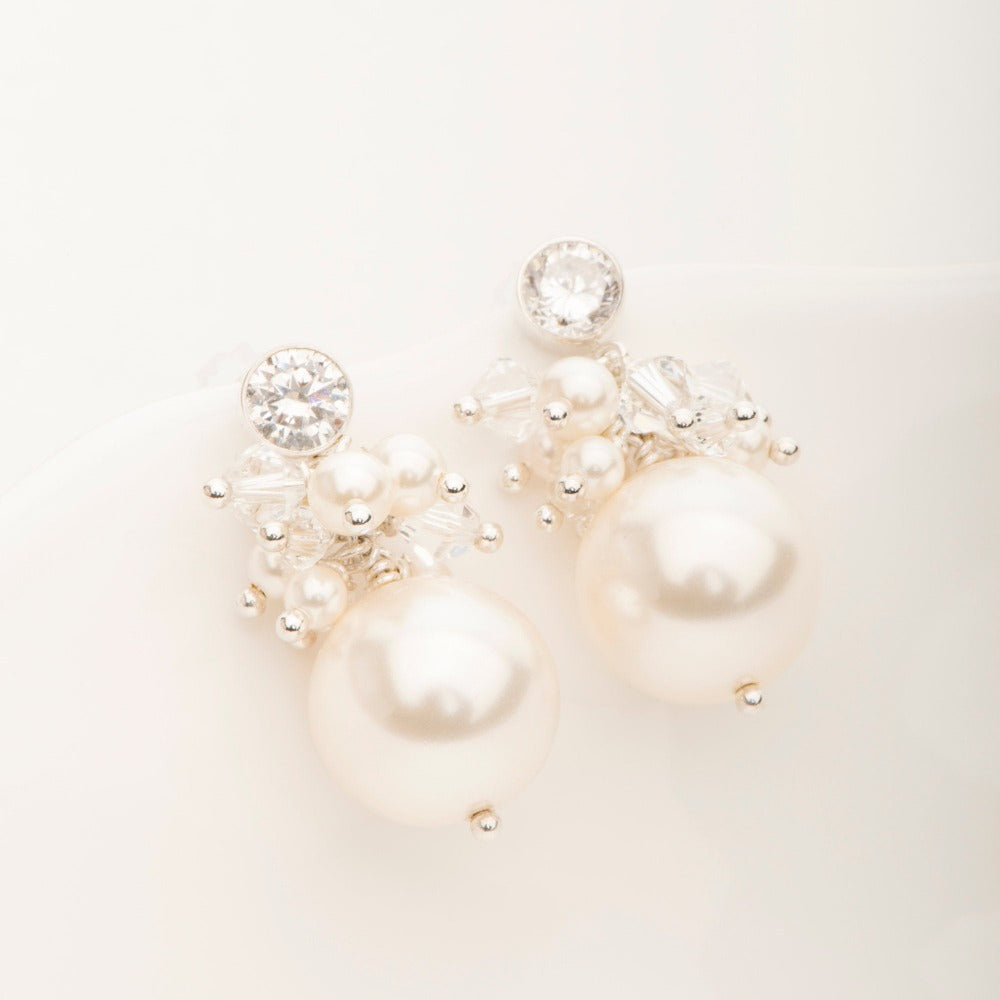 Pearl cluster sales stud earrings