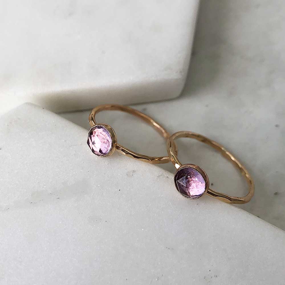 Amethyst Stacking Ring - Yellow Gold-Fill