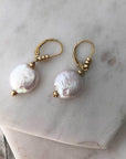 Pearl Medallion Dangle Earrings - Magpie Jewellery