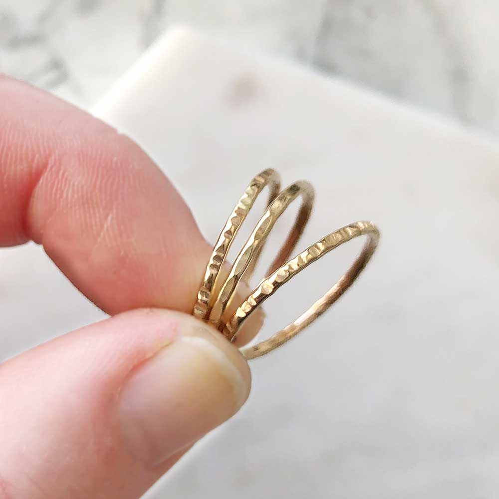 Textured Stacking Ring - 14k Gold-Fill - Magpie Jewellery
