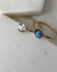 Labradorite Stacking Ring - Yellow Gold-Fill - Magpie Jewellery