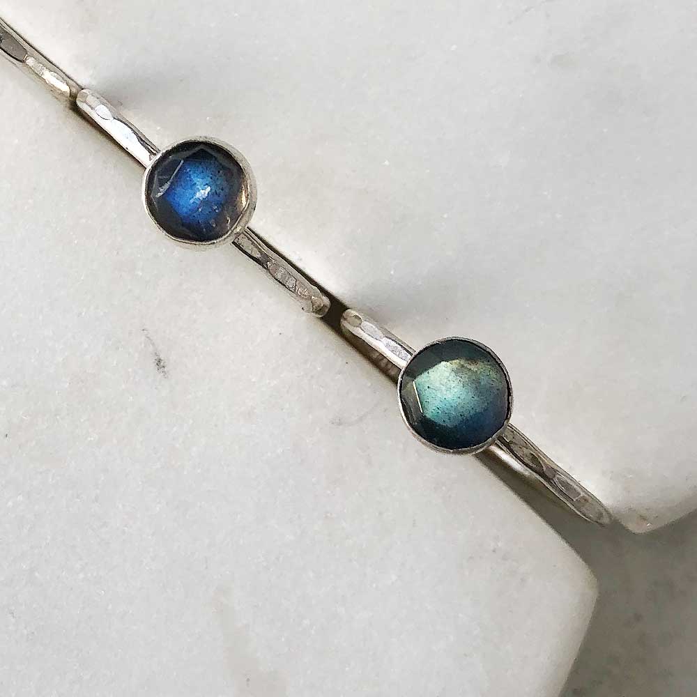 Labradorite Stacking Ring - Silver - Magpie Jewellery