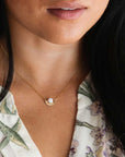 Opal Sunburst Necklace - Yellow Gold-Fill - Magpie Jewellery