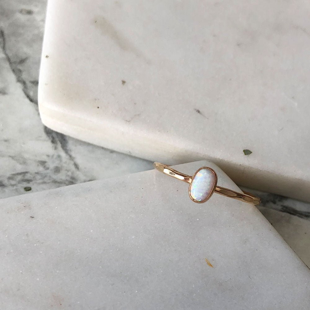 Oval Opal Ring - Magpie Jewellery
