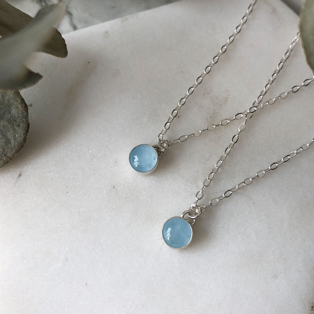 Petite Aquamarine Necklace - Magpie Jewellery