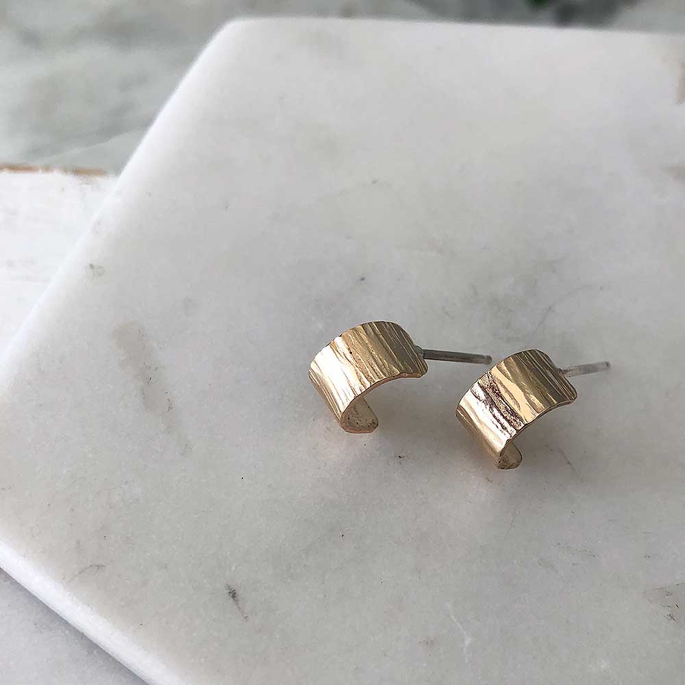 Wide Mini Hoop Earrings - Magpie Jewellery