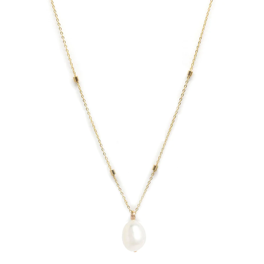 Petite Oval Pearl Bead Necklace | Magpie Jewellery