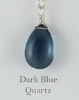 Silver Gemstone Solo Necklace | Magpie Jewellery | Dark Blue Quartz | Labelled