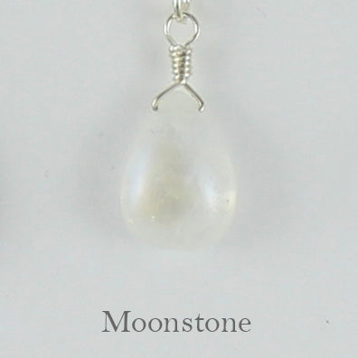Silver Gemstone Solo Necklace | Magpie Jewellery | Moonstone | Labelled