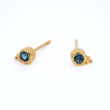 Tiny Topaz Bezel Set Studs