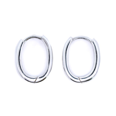 Oval Shaped Huggie Hoops