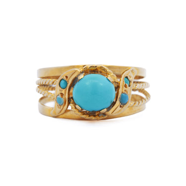 VINTAGE- Turquoise & 18ky Gold Ring