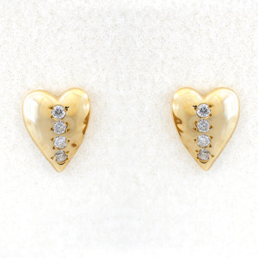 Gold Heart ♡ Diamond Studs